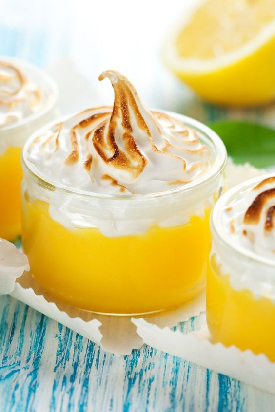 Weight Watchers Lemon Jello Pudding in clear glass cups.