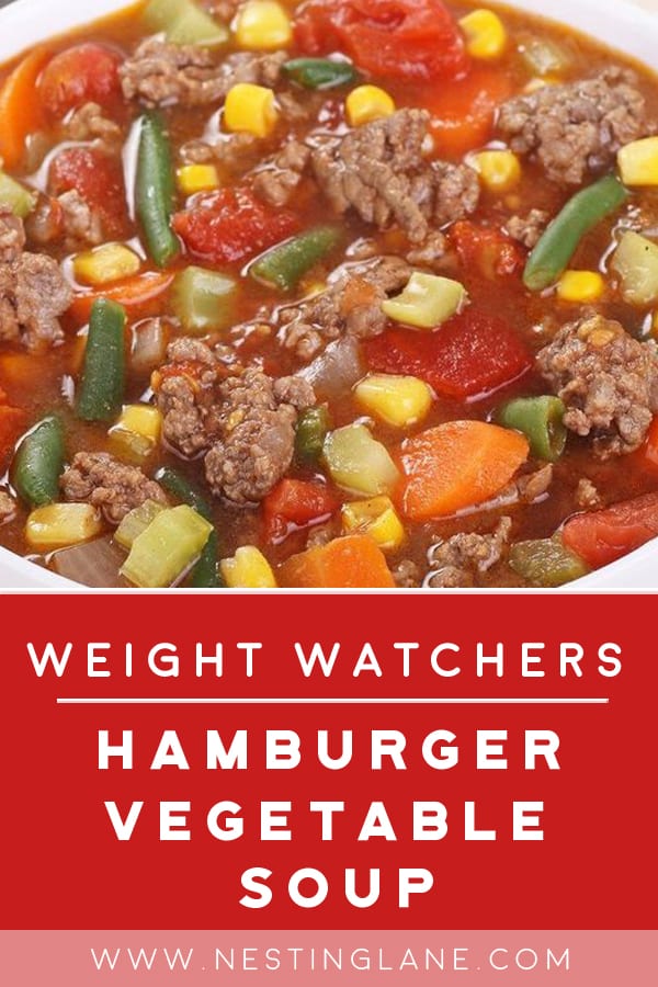 Weight Watchers Hamburger Vegetable Soup in a bowl