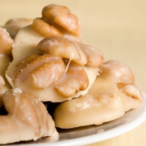 Pralines on a plate