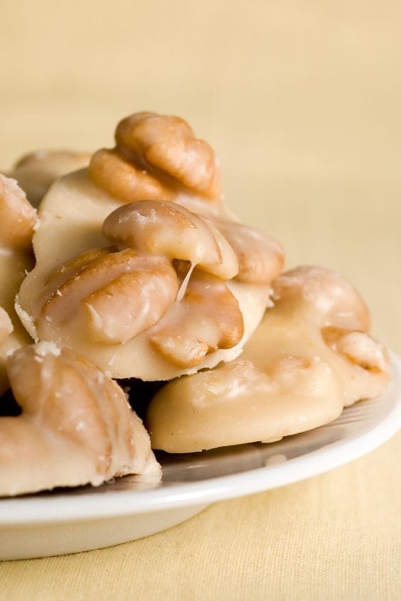 Pralines on a plate