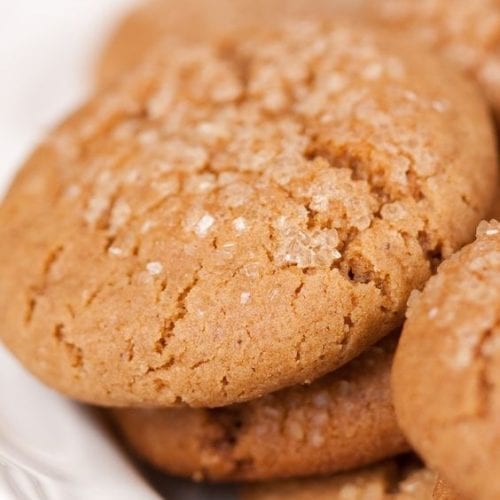 Molasses cookies on a plate