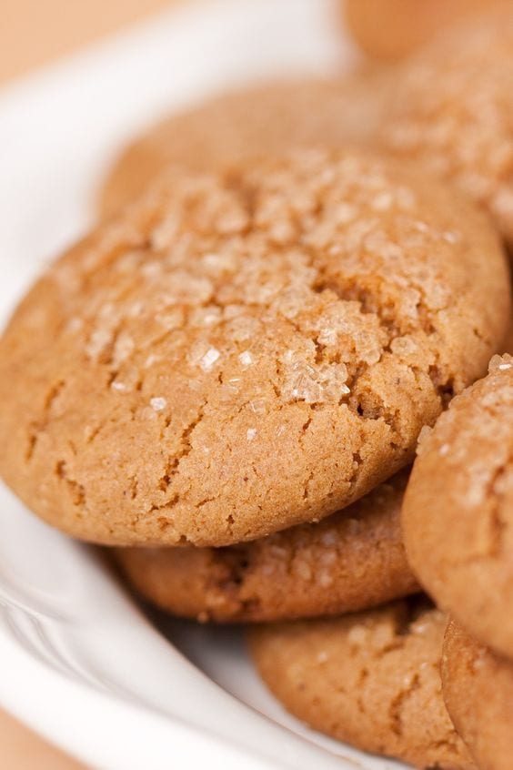 Weight Watchers Molasses Sugar Cookies on a plate