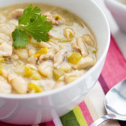 White Chili in a bowl