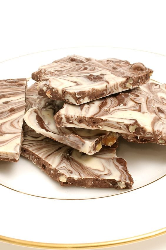 Weight Watchers Tiger Butter Fudge on a white plate