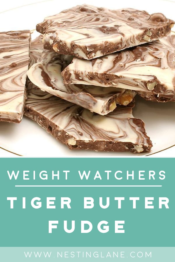 Weight Watchers Tiger Butter Fudge on a plate.