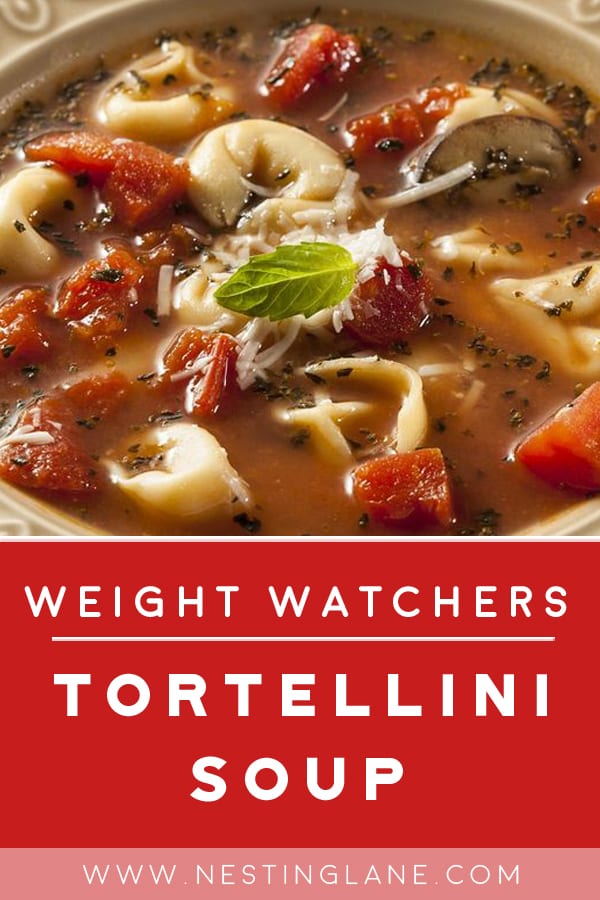 Weight Watchers Spinach Tortellini Soup in a bowl