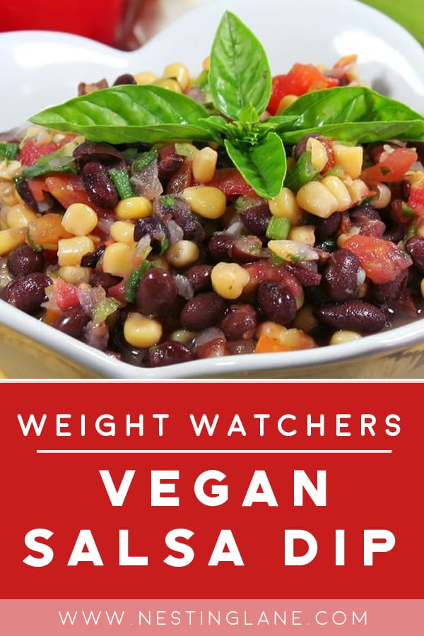 Graphic for Pinterest for Weight Watchers Vegan Salsa Dip 