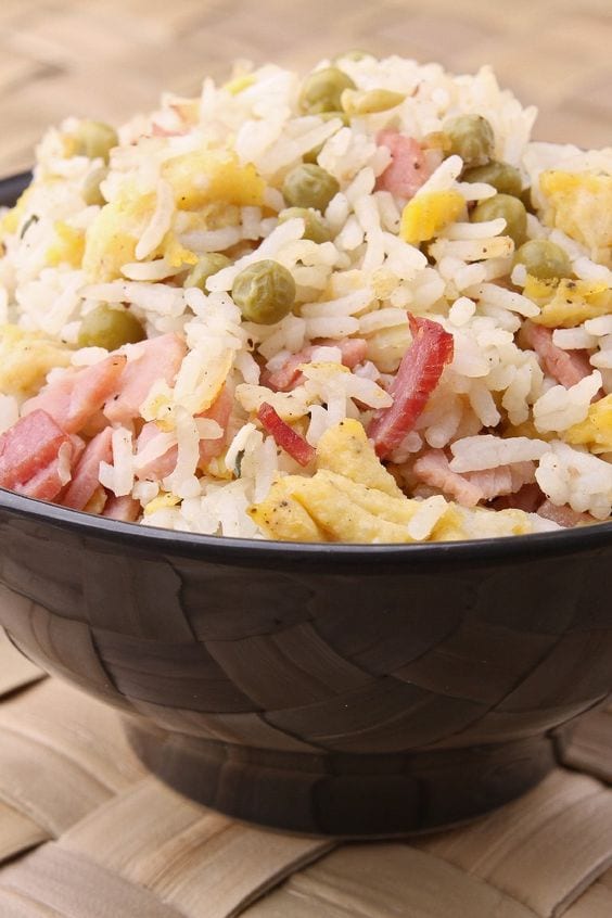 Weight Watchers Microwave Fried Rice  in a bowl