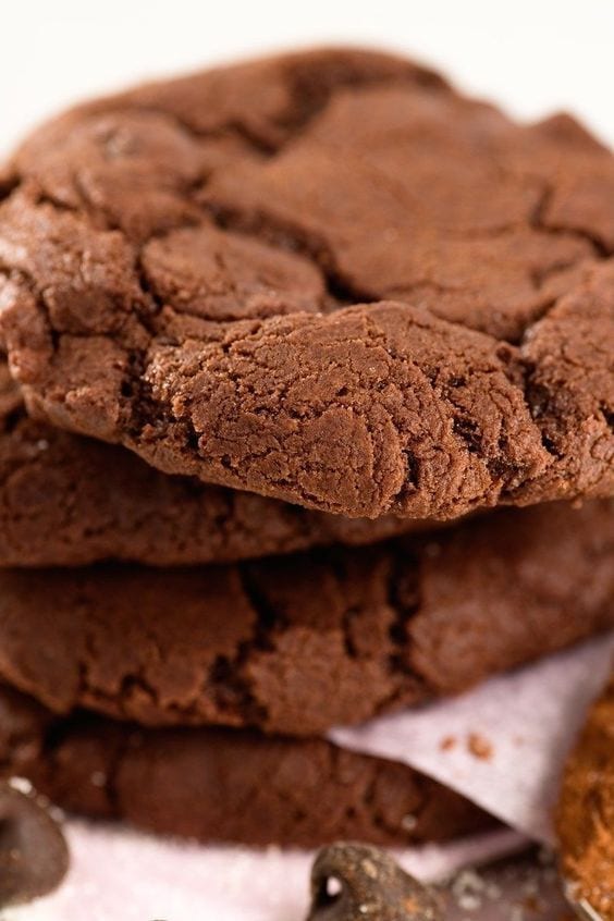Weight Watchers Double Chocolate Cookies in a pile.