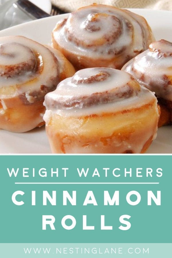 Graphic for Pinterest for Weight Watchers Cinnamon Rolls 