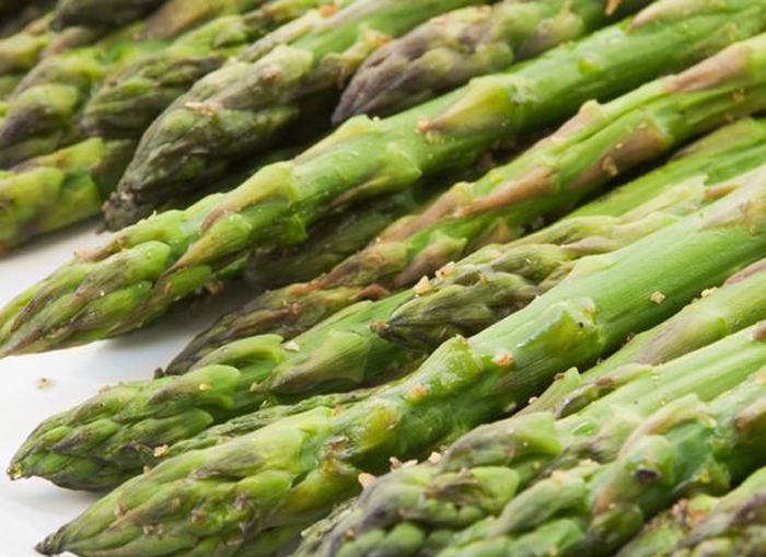 Closeup of raw Asparagus.