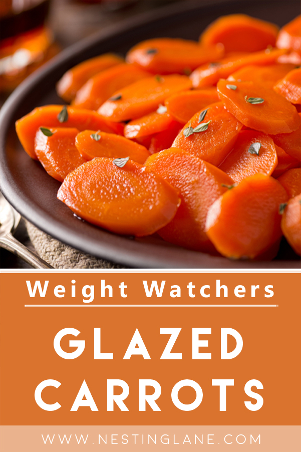 Graphic for Pinterest of Weight Watchers Glazed Carrots Recipe