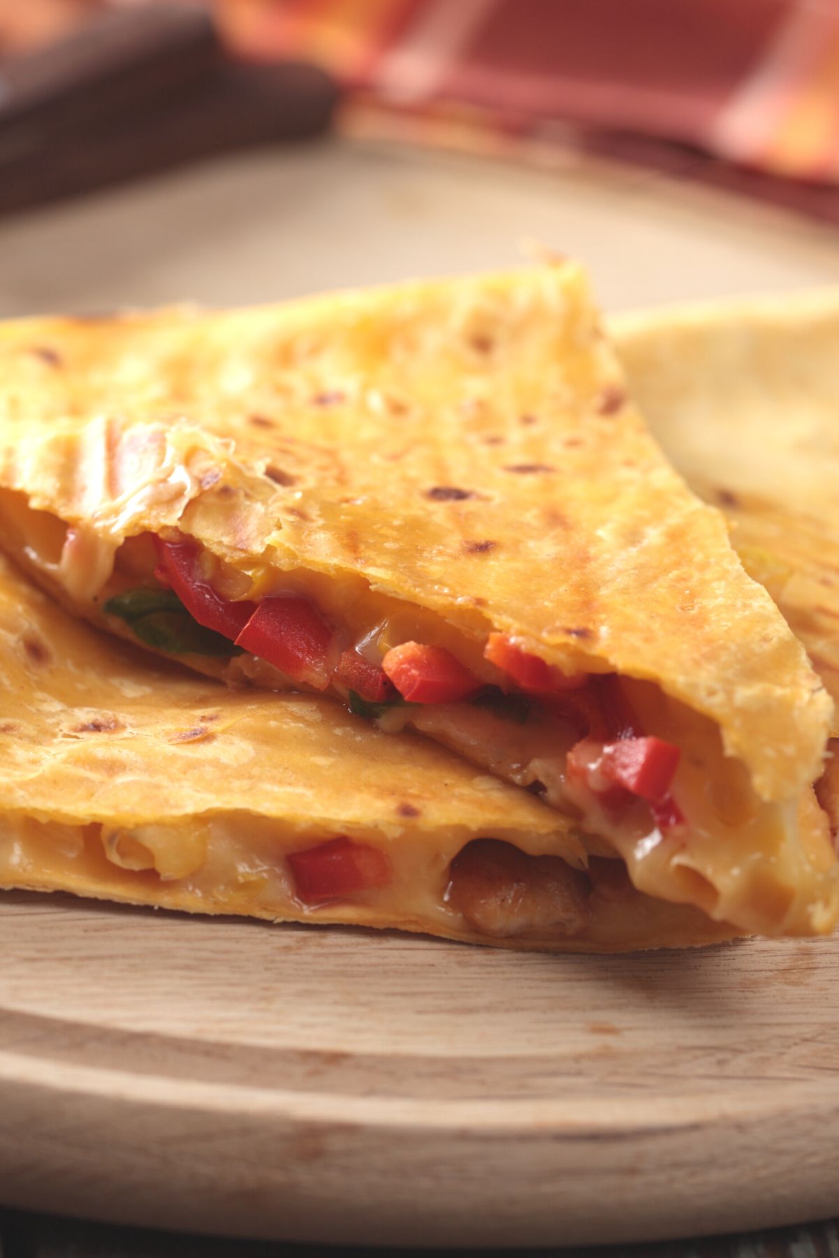 Closeup of Weight Watchers Crab Quesadillas.