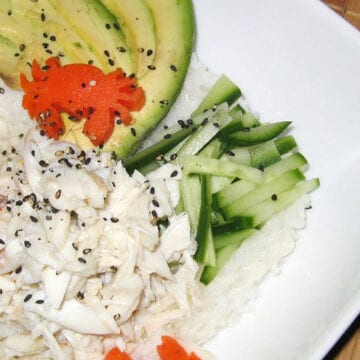 Graphic for Pinterest of Weight Watchers California Roll Salad