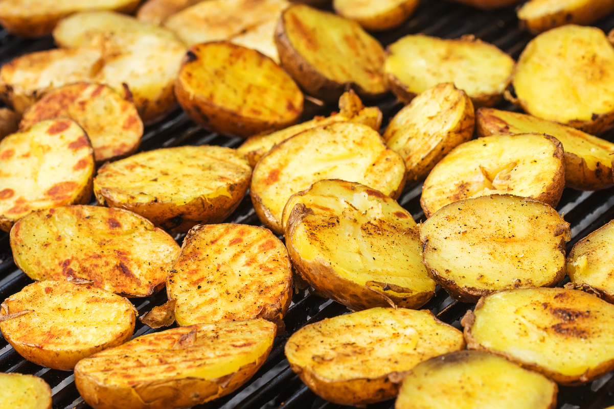 Easy Weight Watchers Grilled Potatoes on a grill.