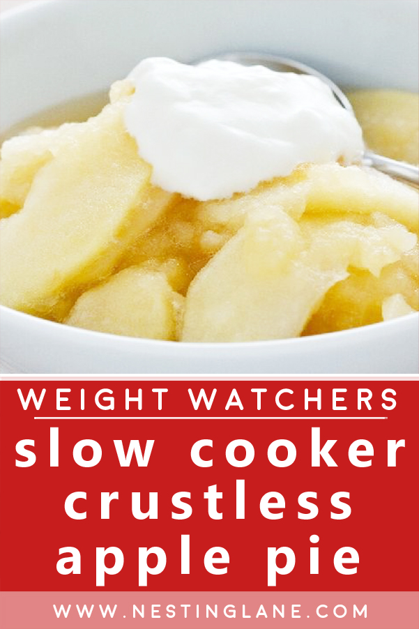Graphic for Pinterest of Weight Watchers Slow Cooker Apple Pie Recipe