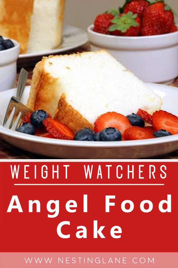 Graphic for Pinterest of Weight Watchers Angel Food Cake Recipe