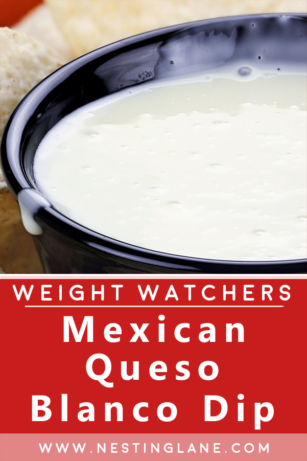 Graphic for Pinterest of Weight Watchers Mexican Queso Blanco Dip Recipe