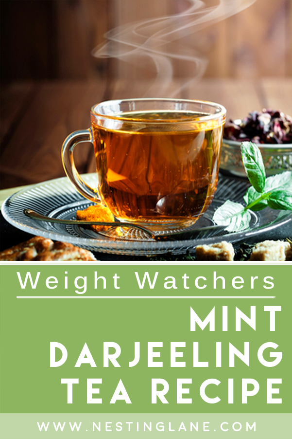 Graphic for Pinterest for Mint Darjeeling Tea Recipe