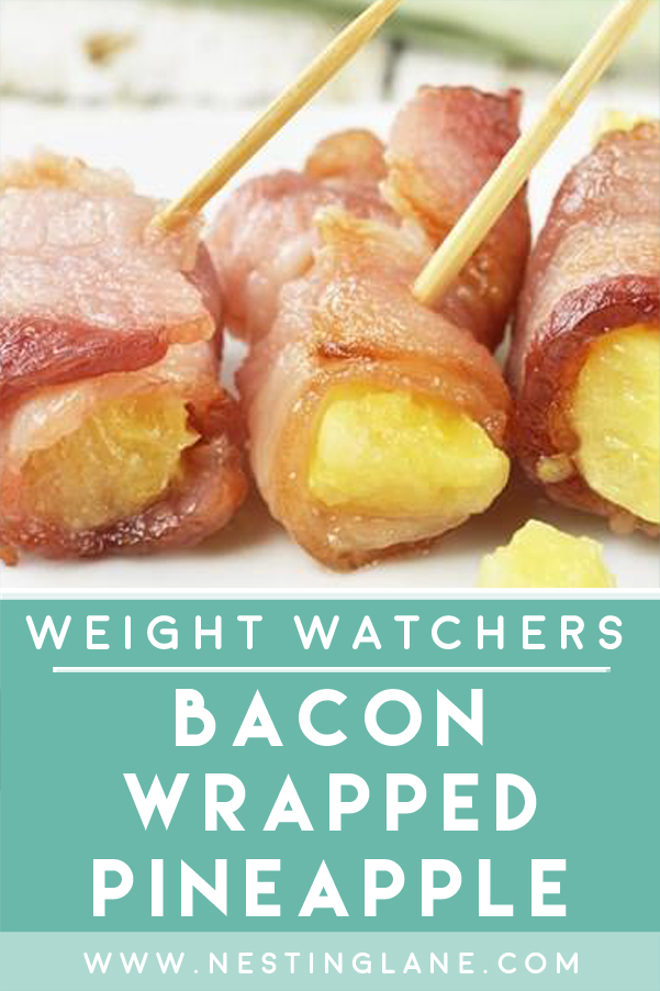Graphic for Pinterest of Bacon Wrapped Pineapple Recipe