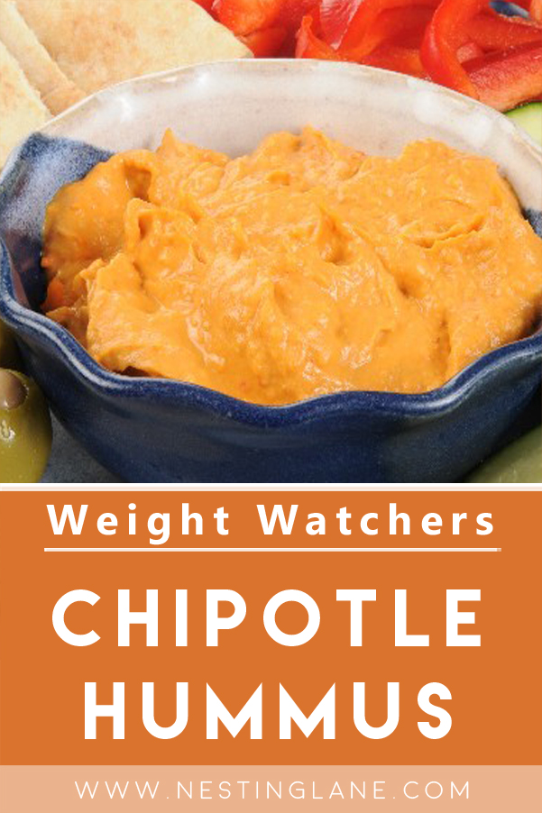 Graphic for Pinterest of Weight Watchers Chipotle Hummus Recipe