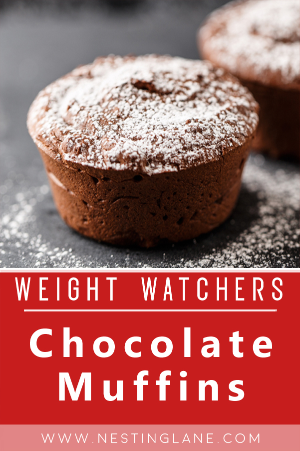 Graphic for Pinterest of Weight Watchers Chocolate Muffins Recipe