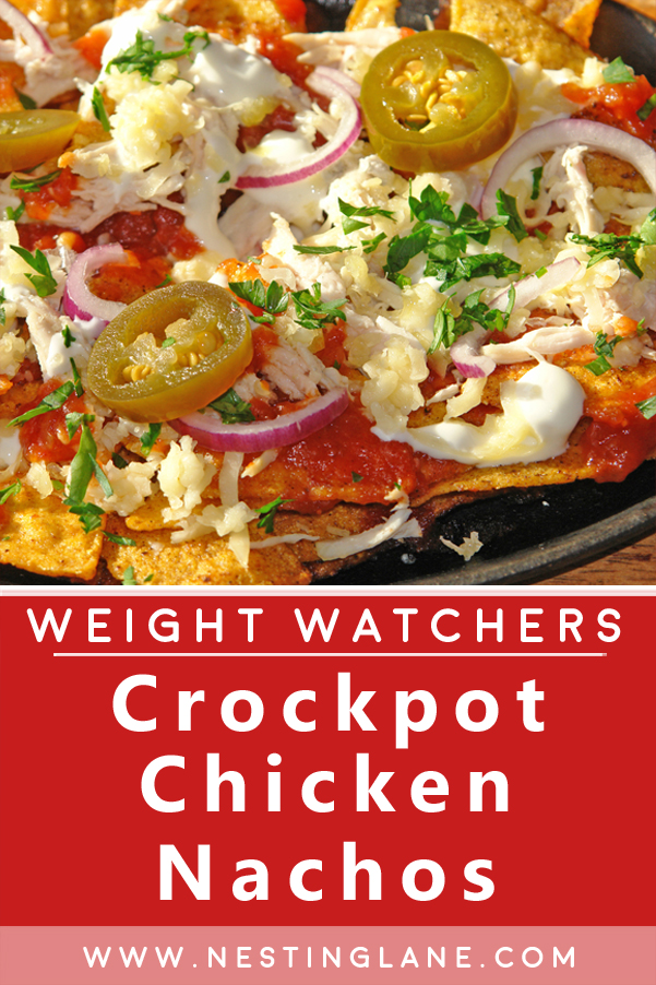 Recipe for Pinterest of Amazing Crockpot Weight Watchers Shredded Chicken Nachos Recipe