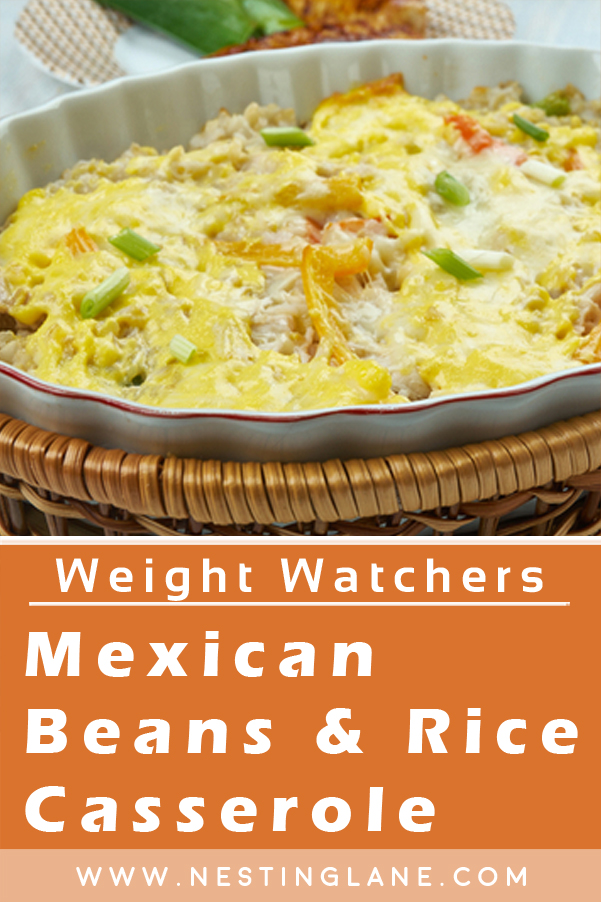 Graphic for Pinterest of Weight Watchers Mexican Beans and Rice Casserole Recipe