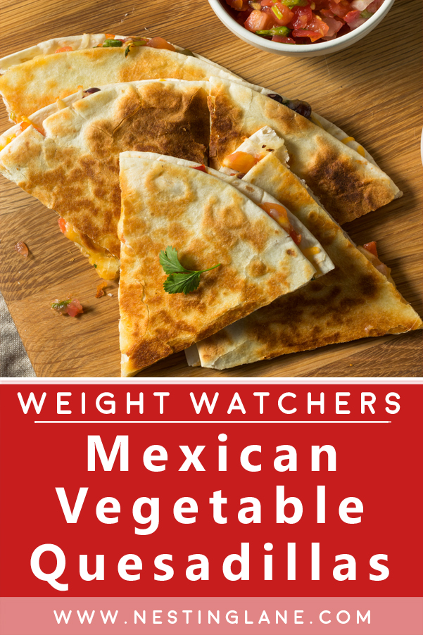 Graphic for Pinterest of Weight Watchers Vegetable Quesadilla Recipe