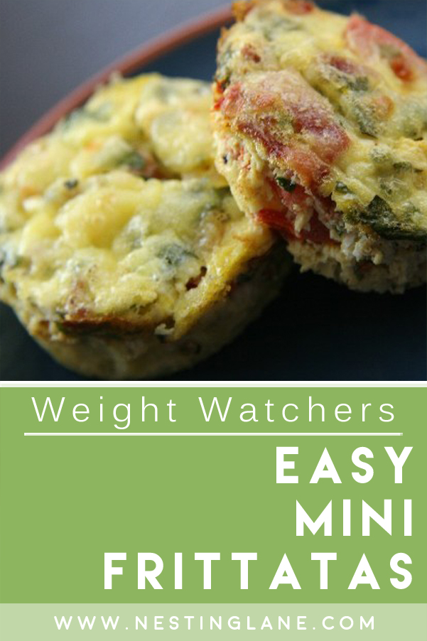 Graphic for Pinterest of Easy Weight Watchers Mini Frittatas Reicpe.