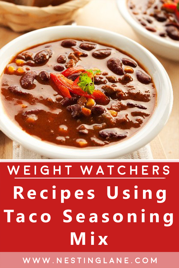 Graphic for Pinterest of Weight Watchers Recipes Using Taco Seasoning Mix