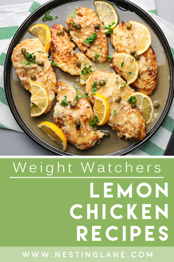 Graphic for Pinterest of Weight Watchers Lemon Chicken Recipes.