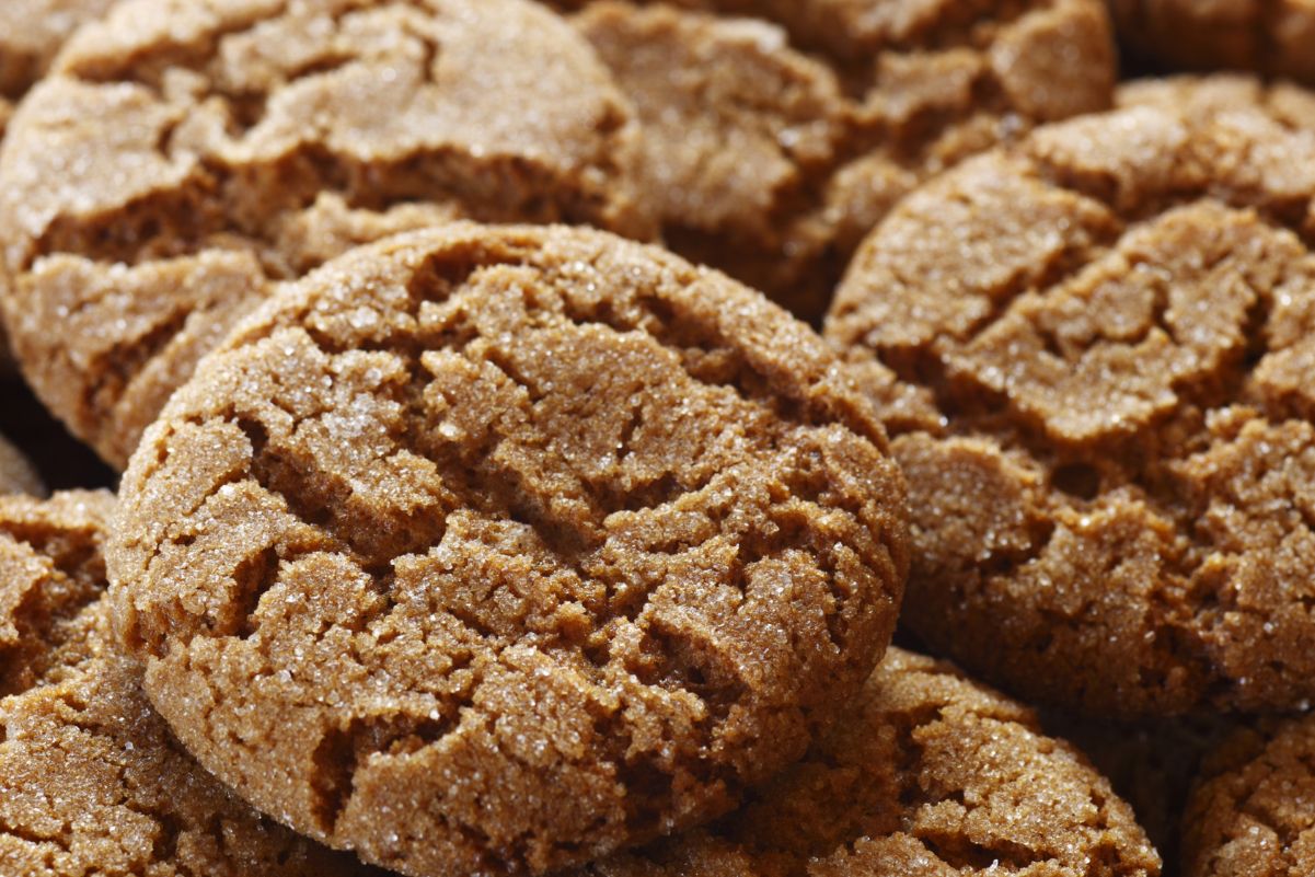 A pile of Homemade Weight Watchers Ginger Snaps.
