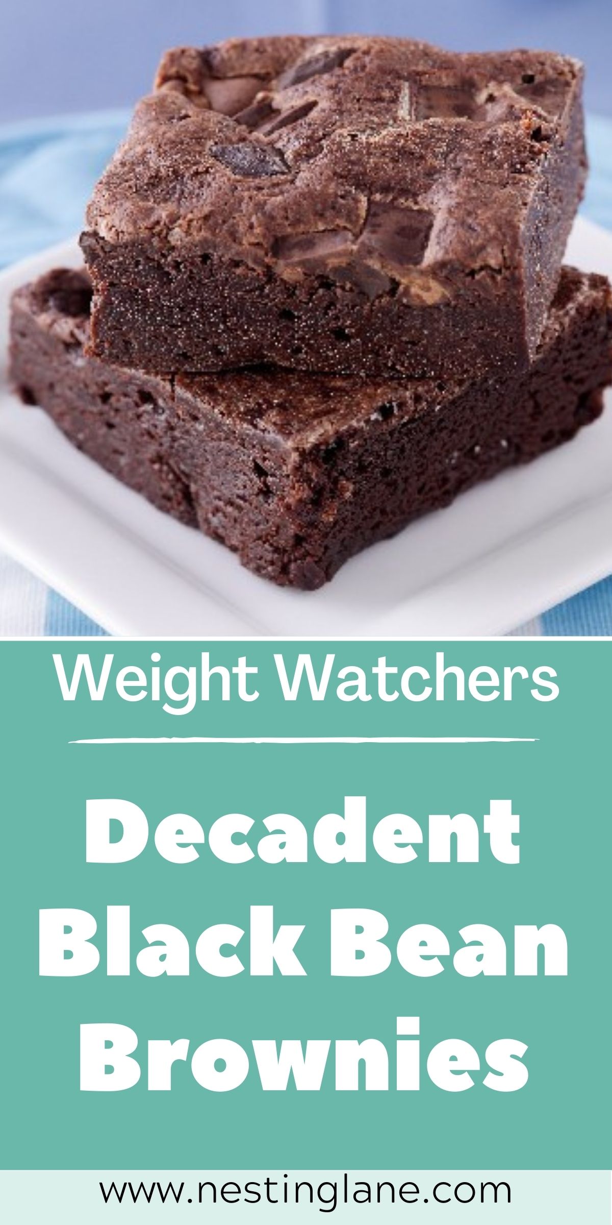 Graphic for Pinterest of Weight Watchers Black Bean Brownies Recipe.