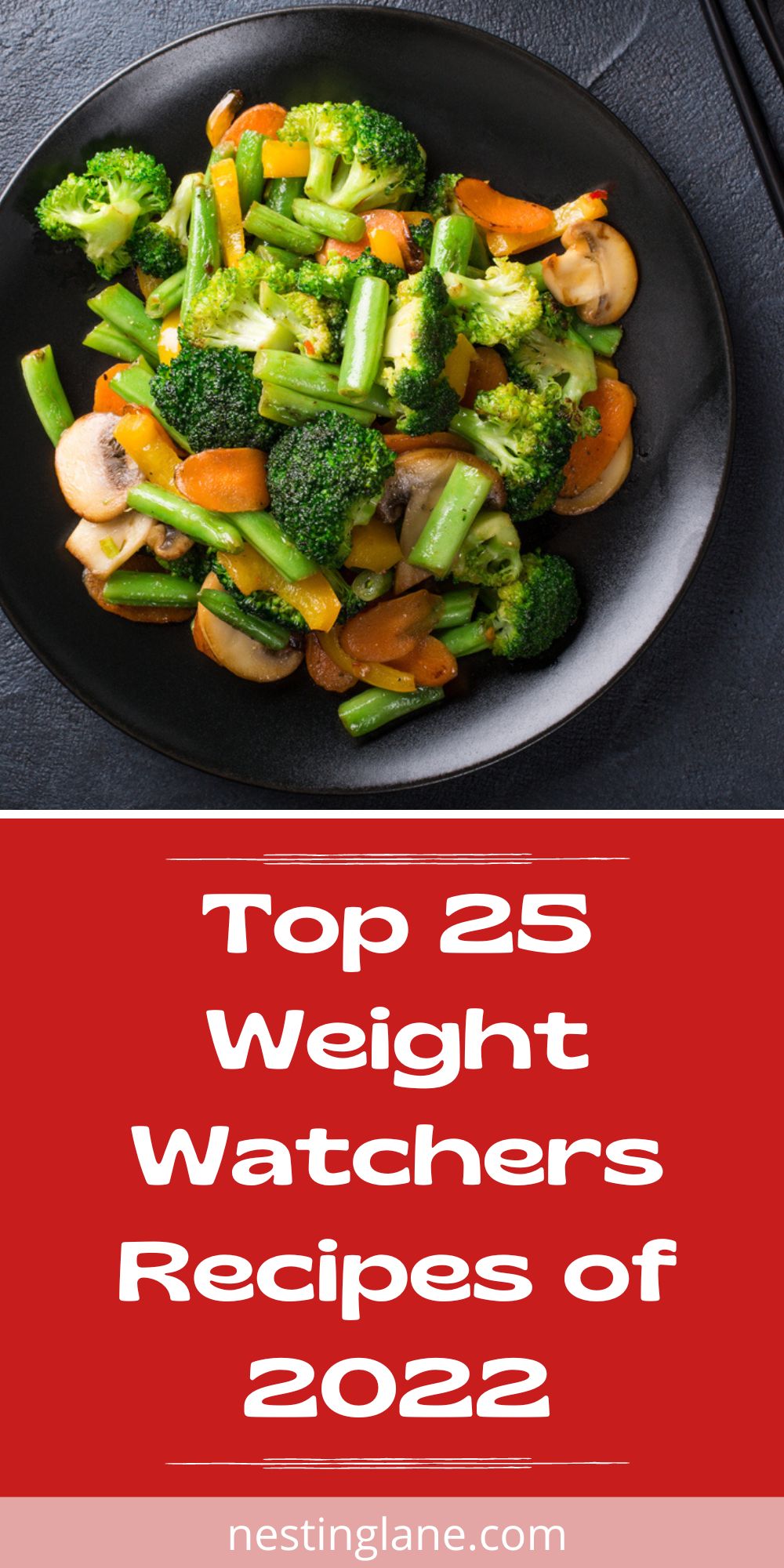 Graphic for Pinterest of Top 25 Weight Watchers Recipes of 2022