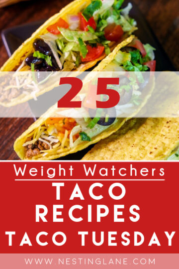 Graphic for Pinterest of 25 Best Weight Watchers Taco Recipes for Your Next Fiesta.
