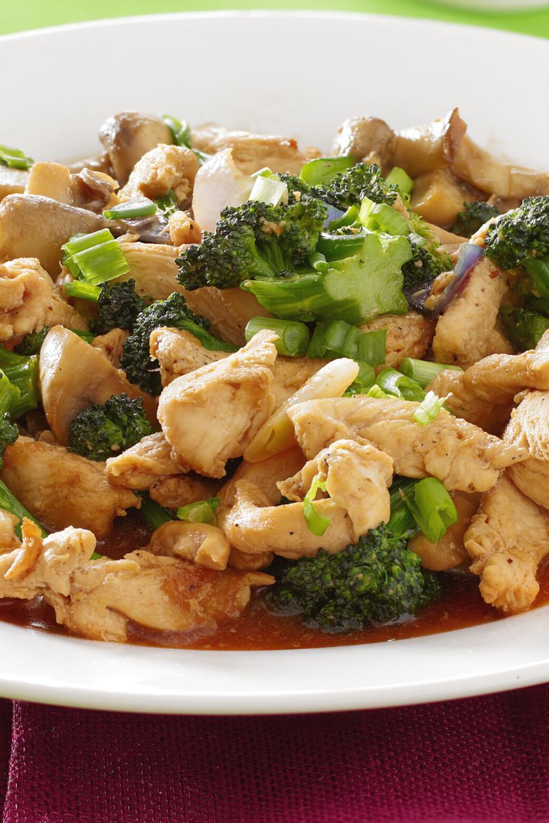 Skillet Lemon Chicken and Broccoli (Weight Watchers) in a white bowl.