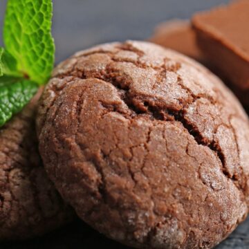 Closeup of a Easy Chocolate Fudge Cookies (Weight Watchers).