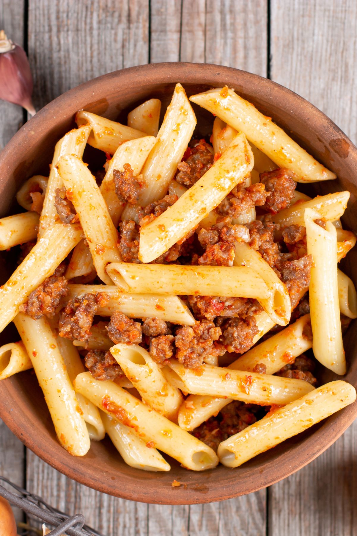 Penne Pasta with Meat Sauce Recipe