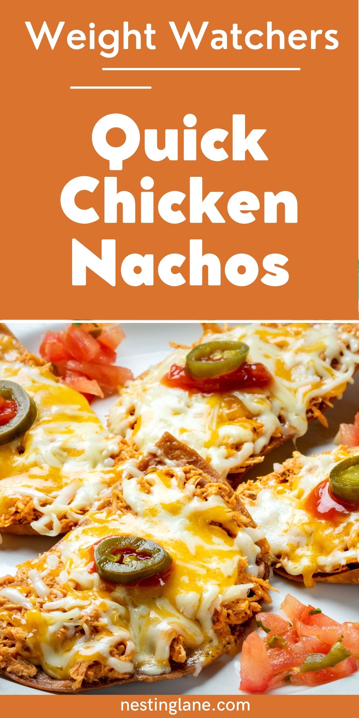 Quick Weight Watchers Chicken Nachos graphic.