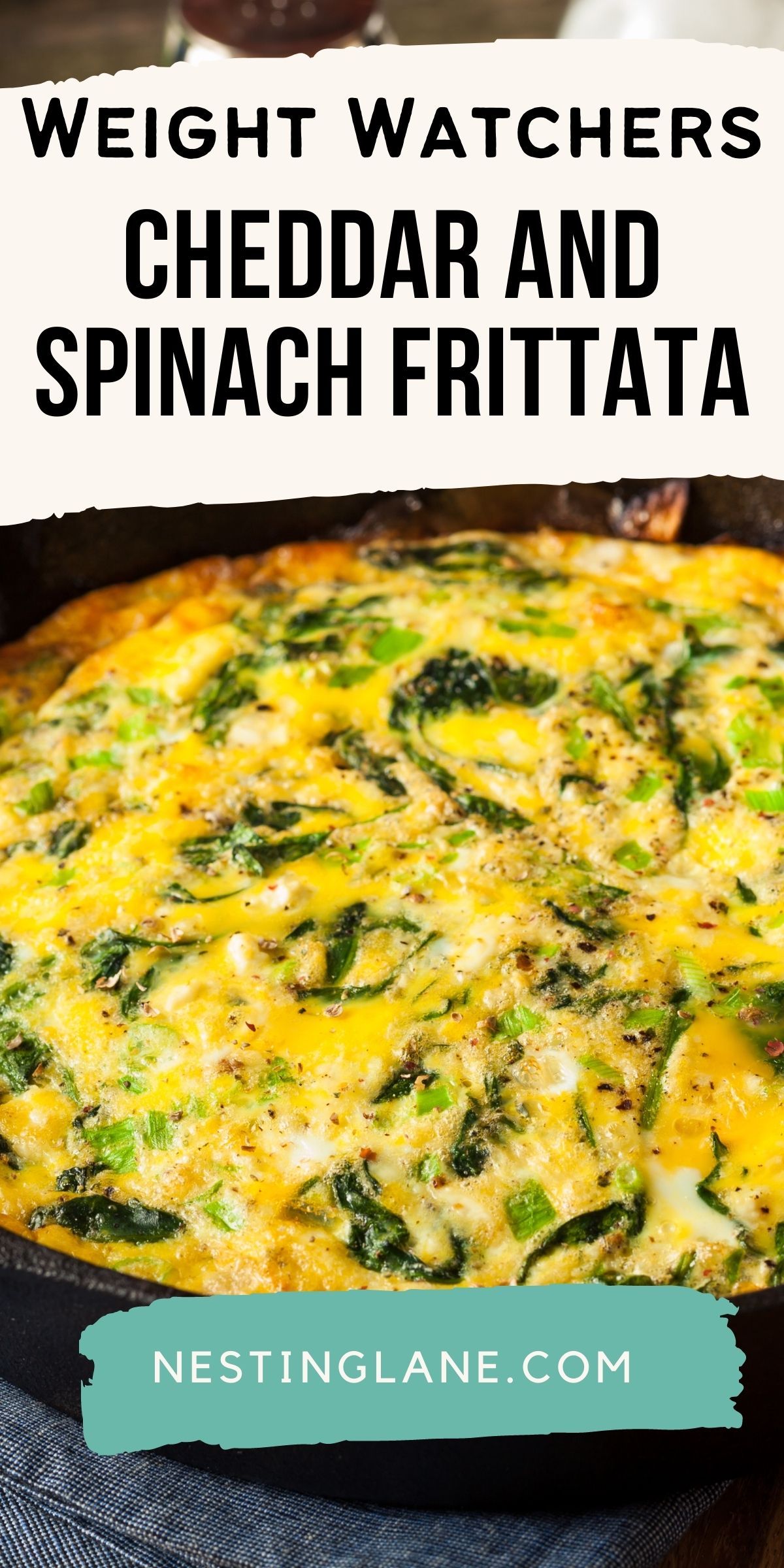 Cheddar And Spinach Frittata graphic.