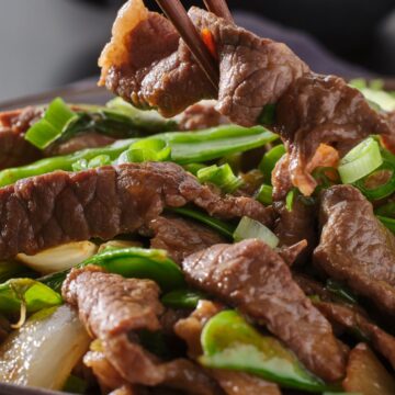 Closeup of Weight Watchers Easy Beef Stir-Fry.