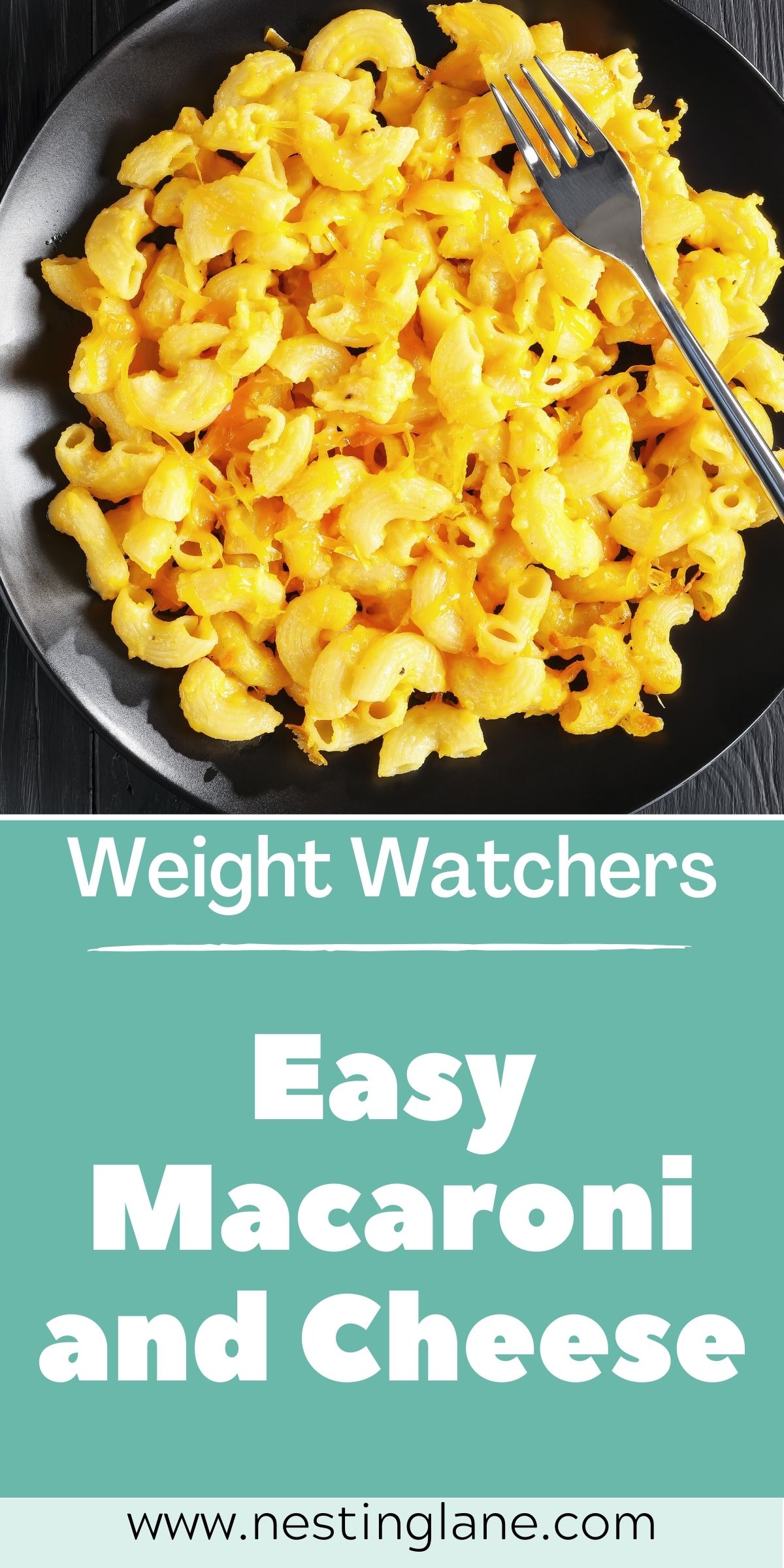 Graphic for Pinterest of Easy Weight Watchers Macaroni and Cheese Recipe.