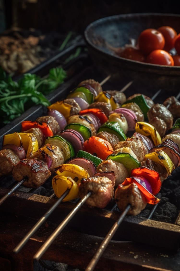 Weight Watchers Lemon Vegetable and Pork Kebabs