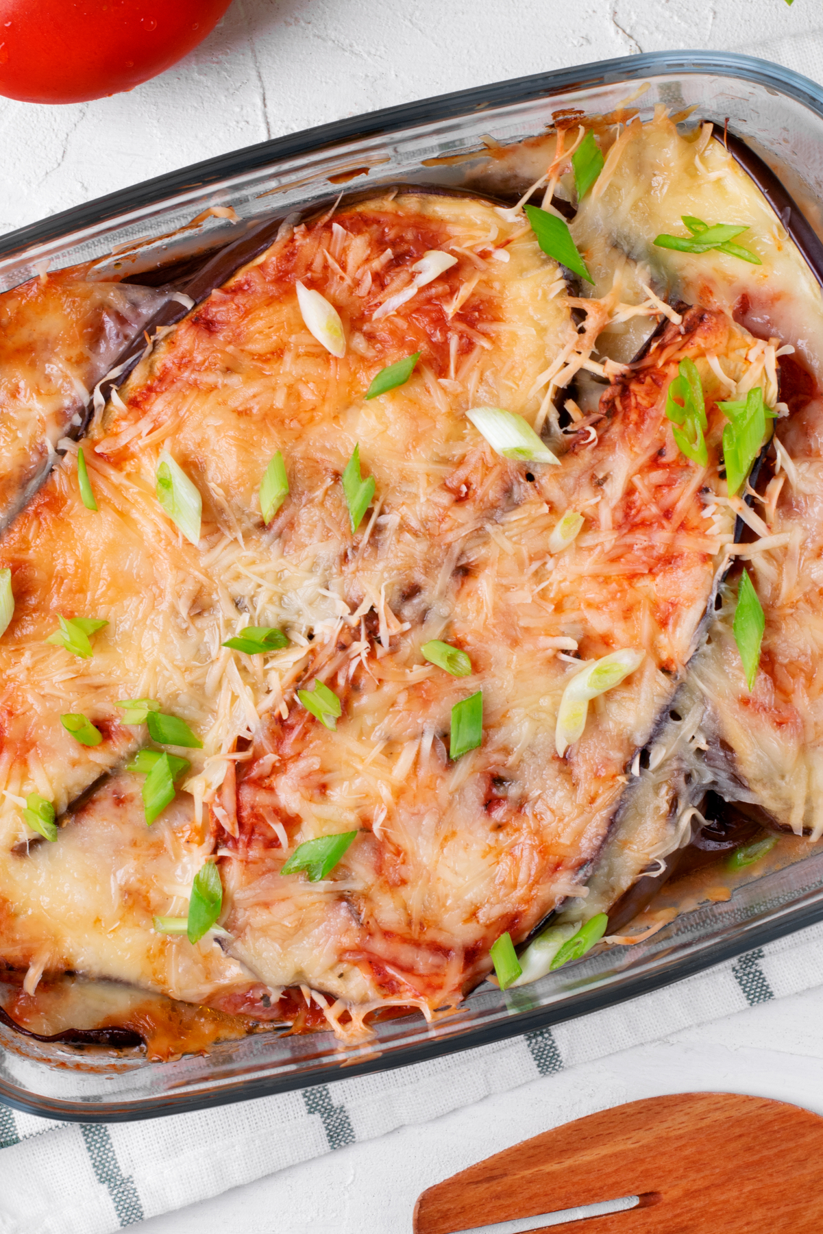 Closeup of Weight Watchers Vegetable Lasagna (Without Noodles).