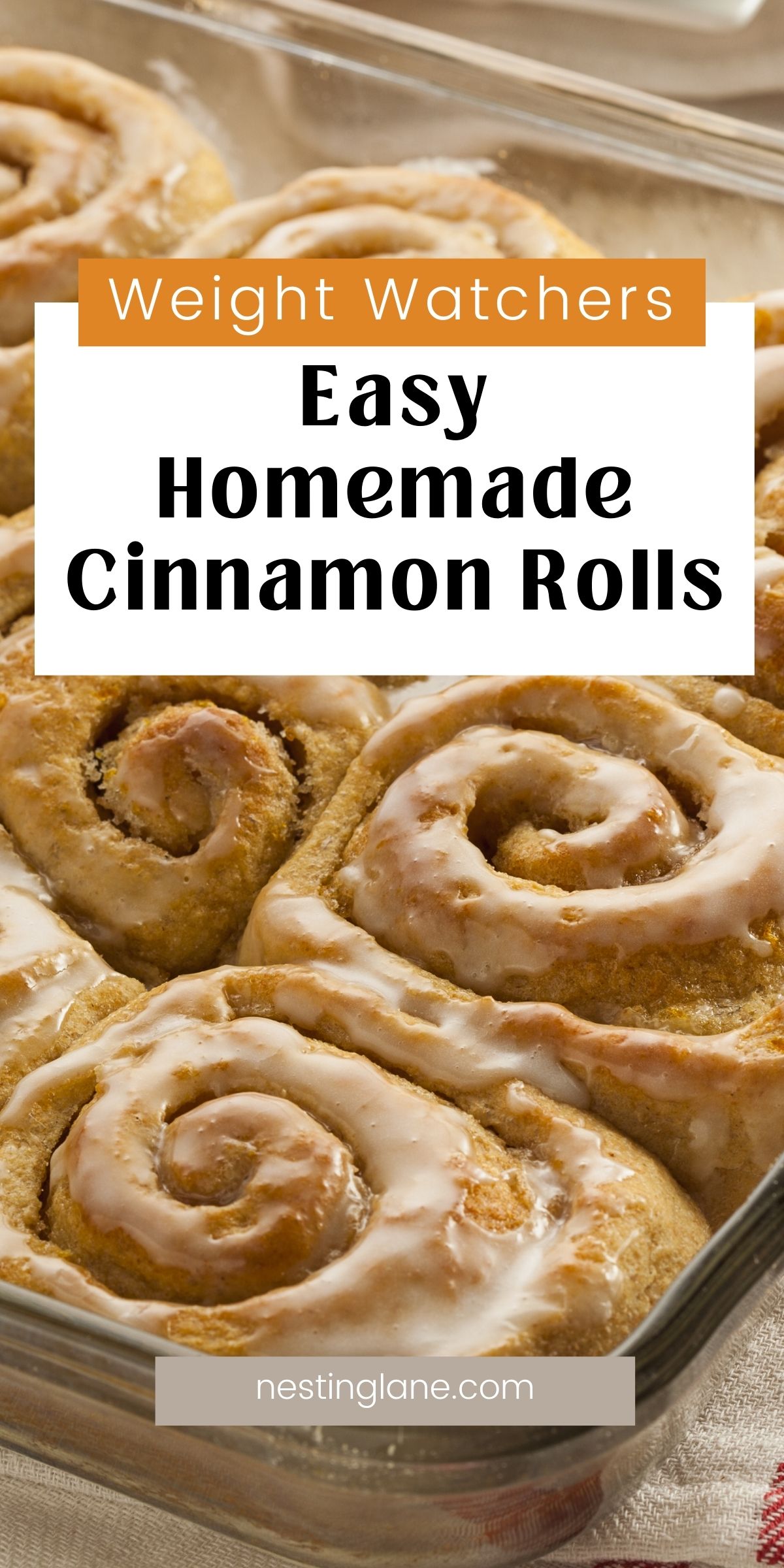 Graphic for Pinterest of Easy Weight Watchers Cinnamon Rolls Recipe.