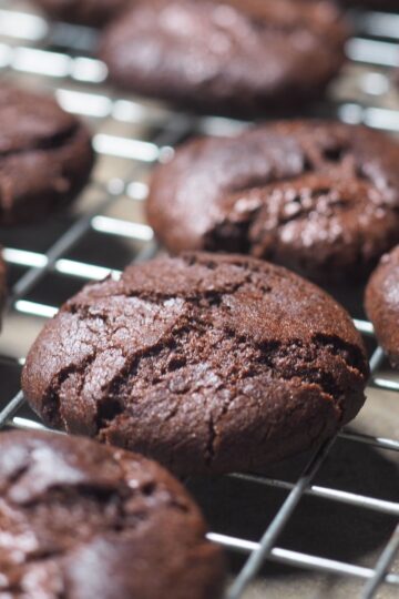 Closeup of Weight Watchers Chocolate Devil's Food Cookies.