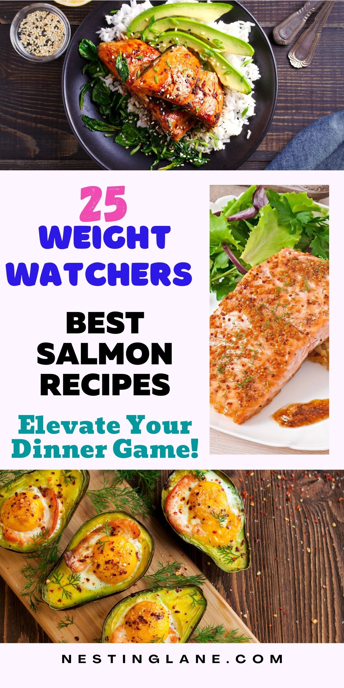 Graphic for Pinterest of Best Weight Watchers Salmon Recipes.