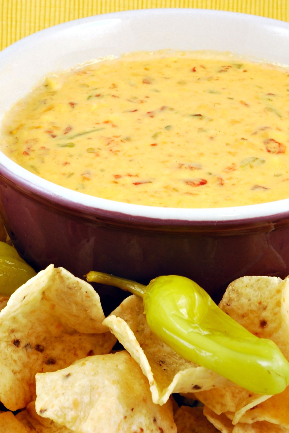 Closeup of Weight Watchers Slow Cooker Chicken Nacho Dip.