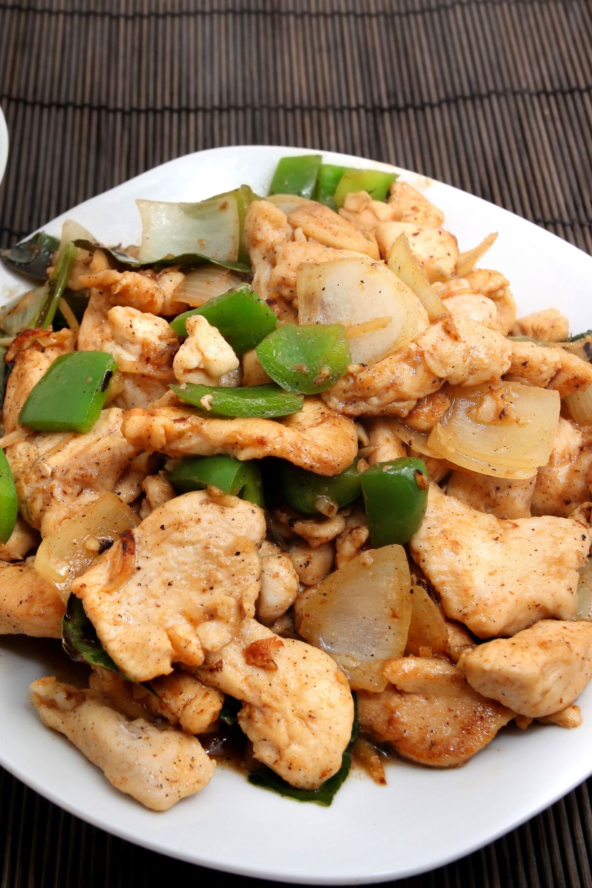 Closeup of Weight Watchers Spicy Chinese Chicken.